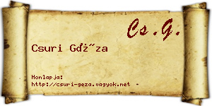 Csuri Géza névjegykártya