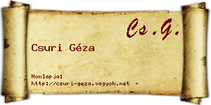 Csuri Géza névjegykártya