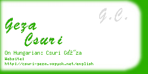 geza csuri business card